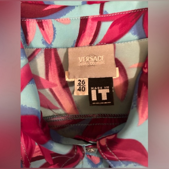 Versace Jeans Shirtdress Floral Print Button Down Dress - Picture 11 of 11